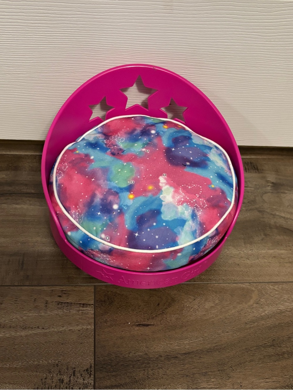 American Girl Doll 2-Piece Pink Chair Pet Dog Cat Animal Bed W/ Galaxy Cushion
